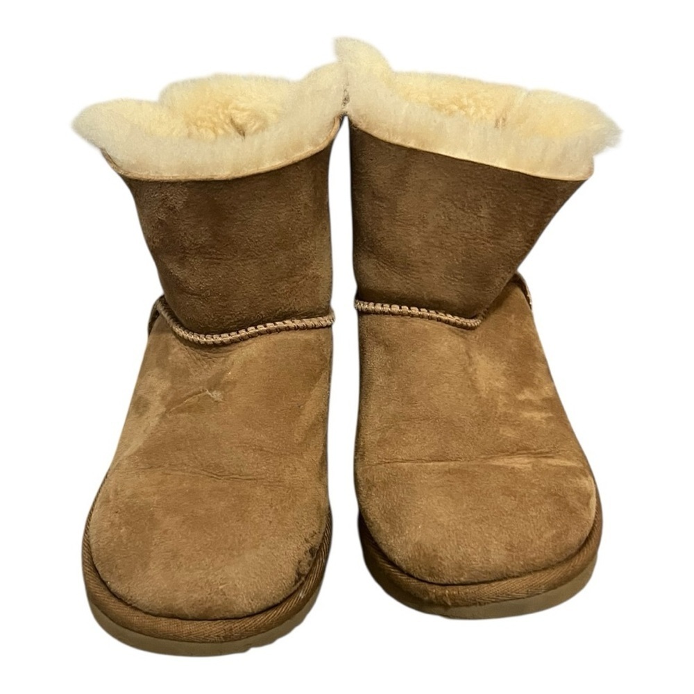 UGG Mini Bailey Bow II Boot 1017397k Suede Big Girl Size 4 - Picture 4 of 9